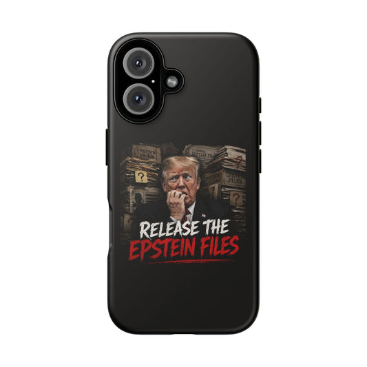 iPhone 16 Case — "Release the Epstein Files" Political Graphic