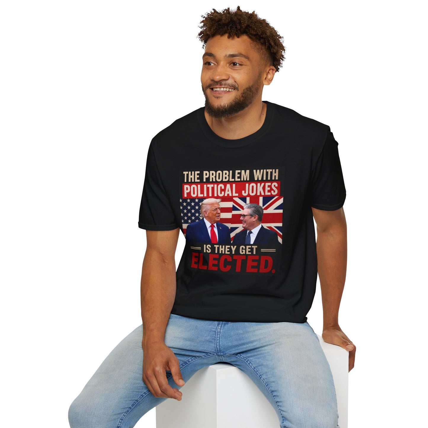 Political Joke T-Shirt — “The Problem With Political Jokes Is They Get Elected”