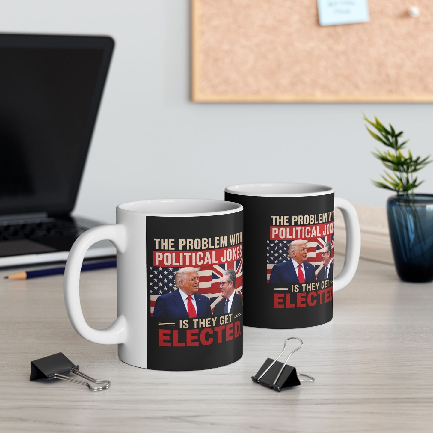 Political Satire Mug – “The Problem With Political Jokes” Novelty Ceramic Coffee Mug