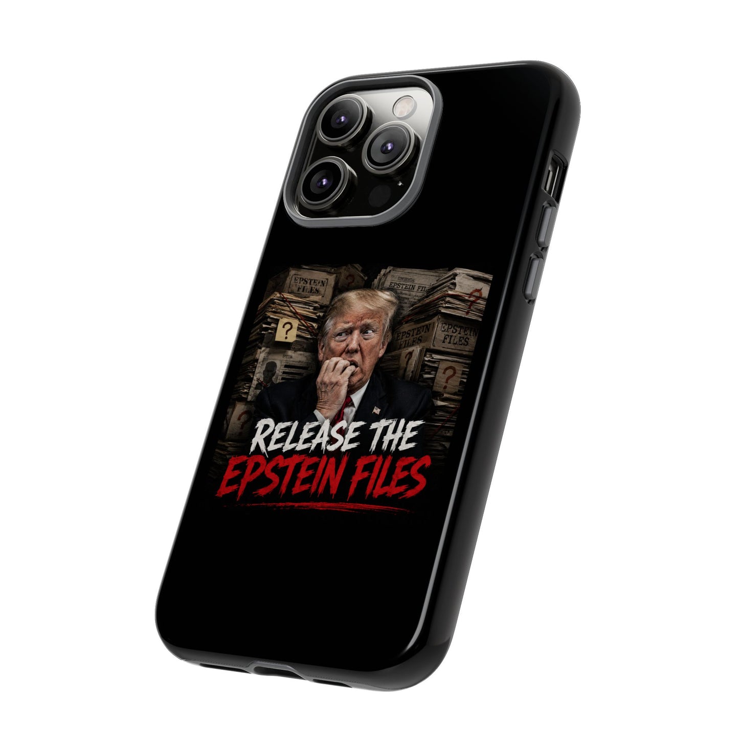 iPhone 16 Case — "Release the Epstein Files" Political Graphic