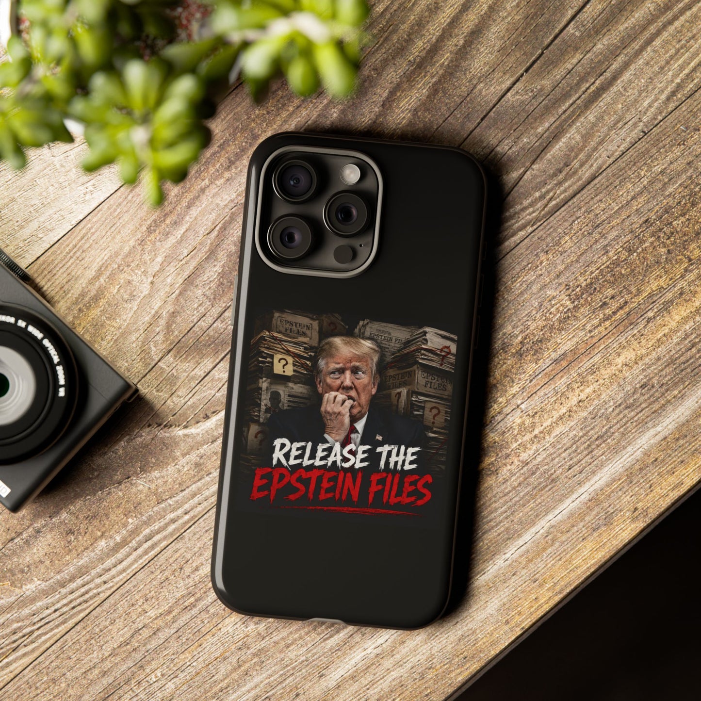 iPhone 16 Case — "Release the Epstein Files" Political Graphic