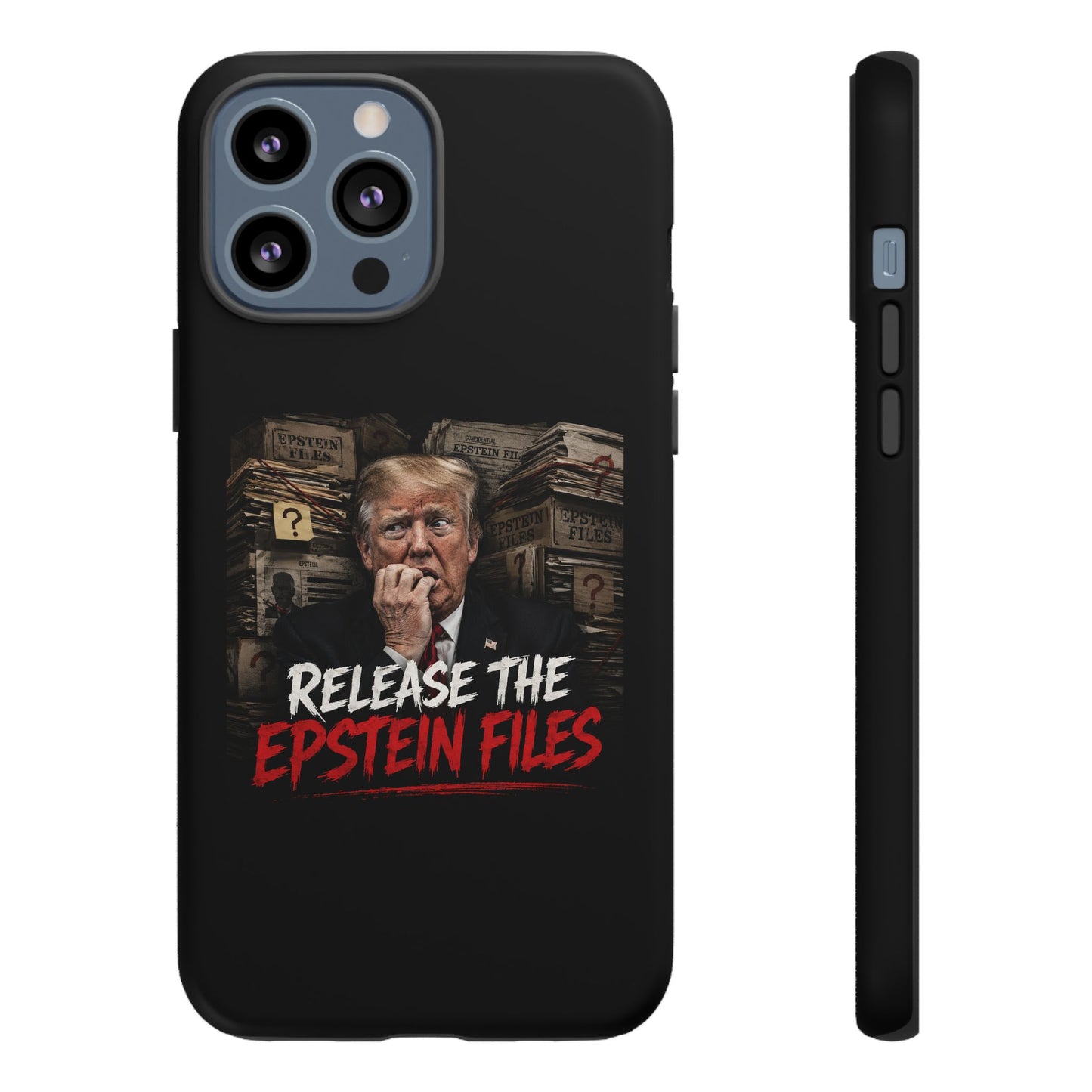 iPhone 16 Case — "Release the Epstein Files" Political Graphic