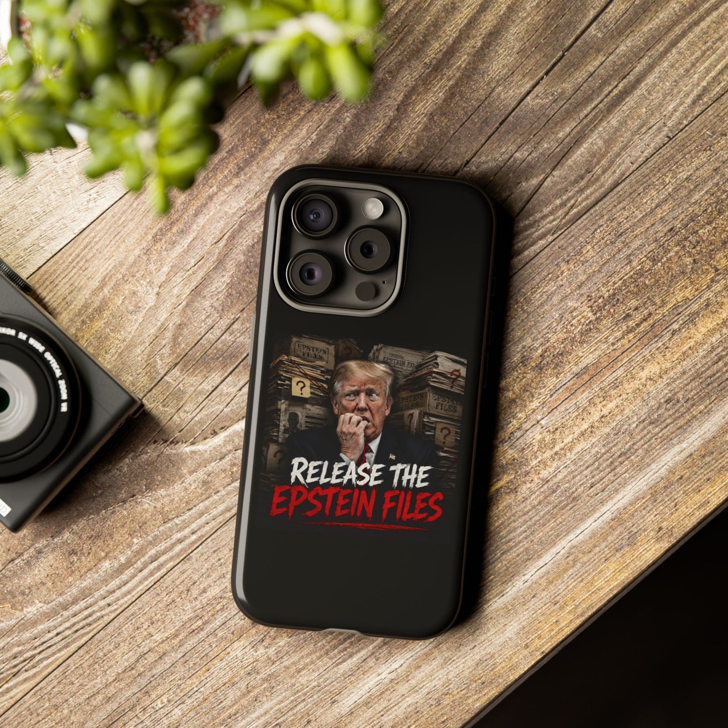 iPhone 16 Case — "Release the Epstein Files" Political Graphic