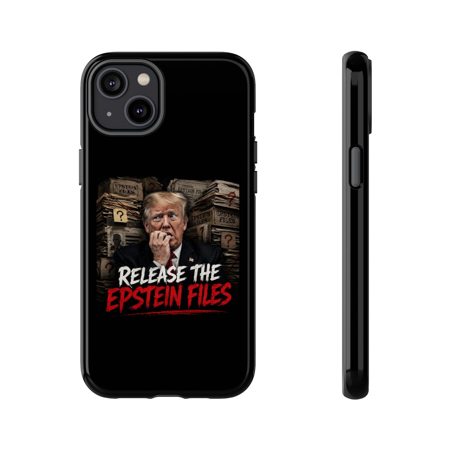 iPhone 16 Case — "Release the Epstein Files" Political Graphic