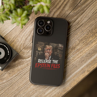 iPhone 16 Case — "Release the Epstein Files" Political Graphic