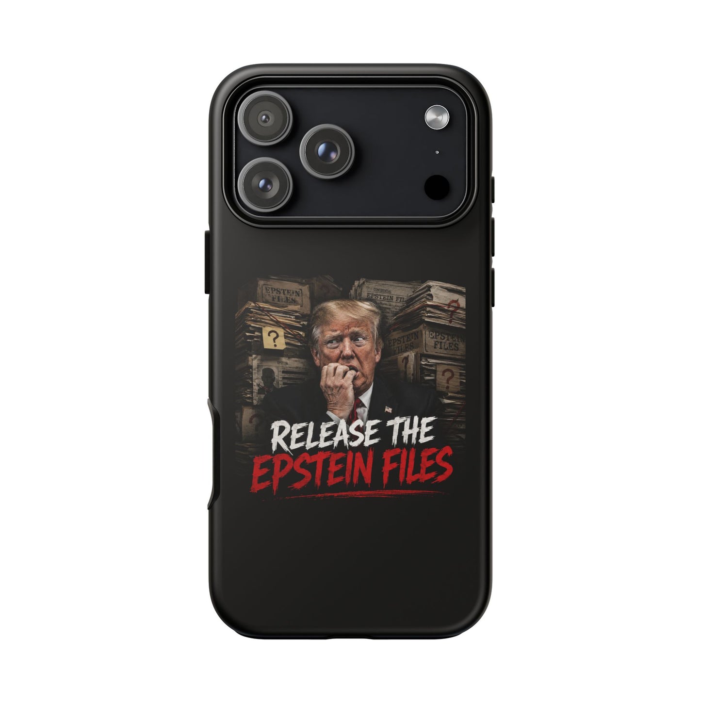 iPhone 16 Case — "Release the Epstein Files" Political Graphic