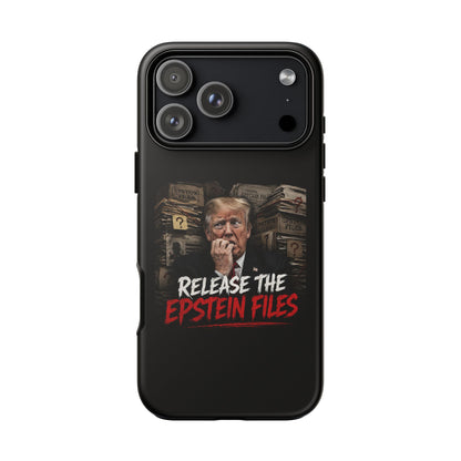 iPhone 16 Case — "Release the Epstein Files" Political Graphic