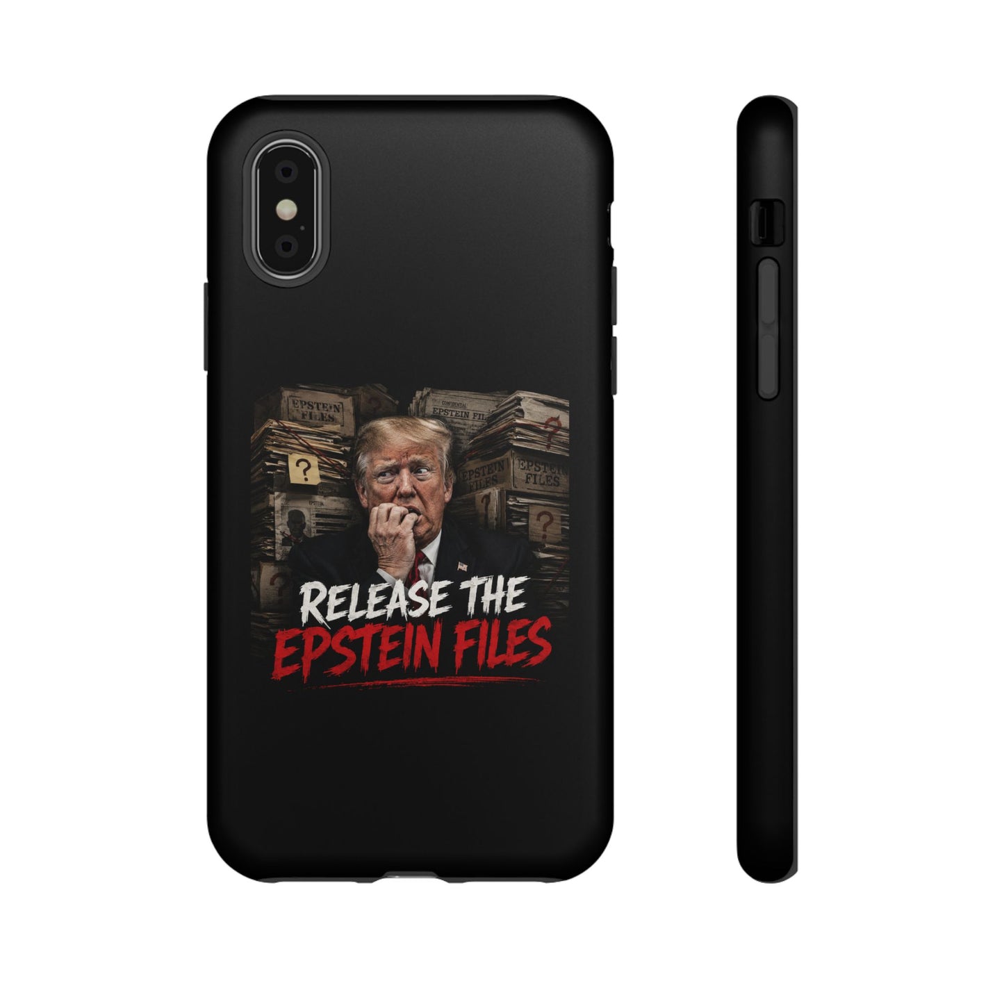 iPhone 16 Case — "Release the Epstein Files" Political Graphic