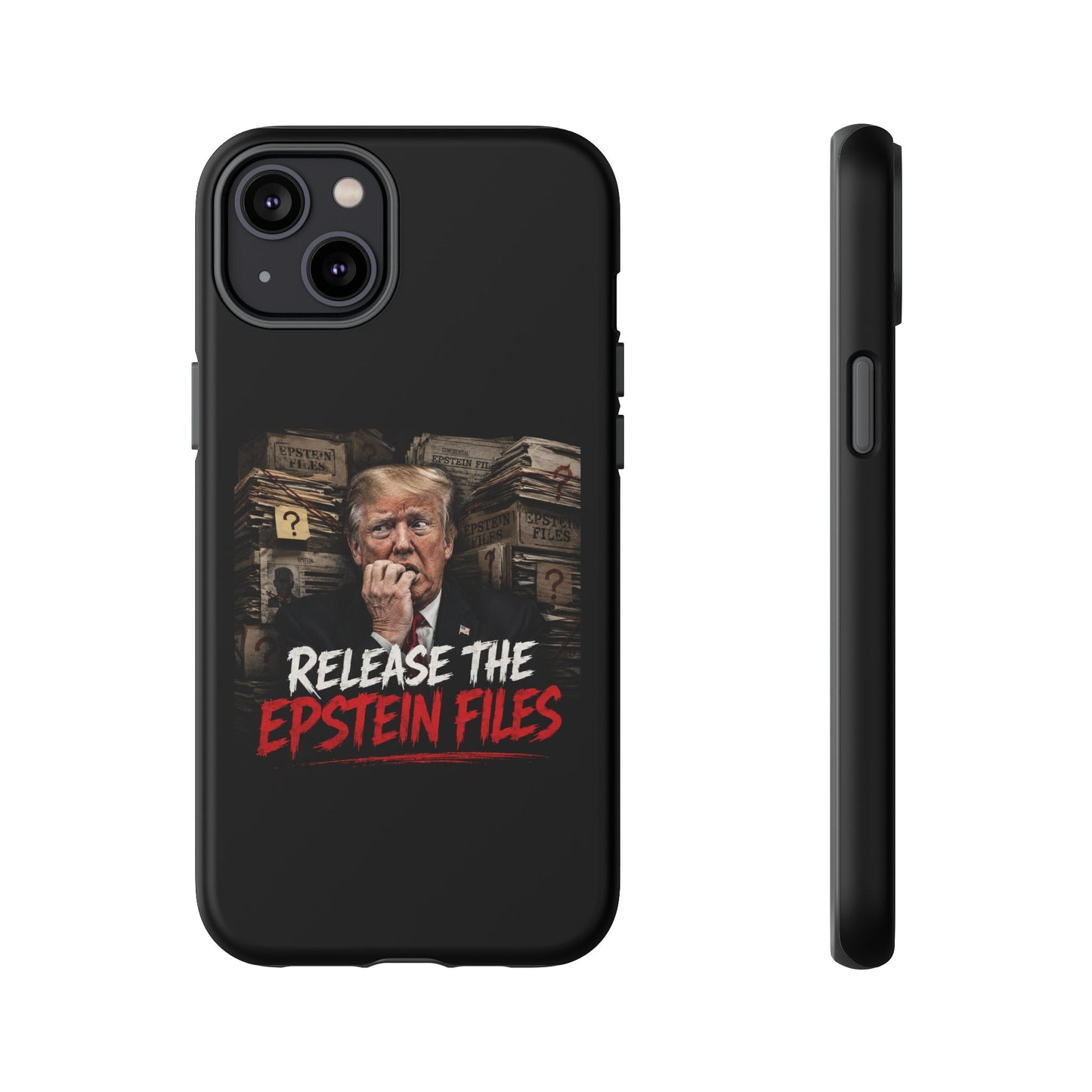 iPhone 16 Case — "Release the Epstein Files" Political Graphic
