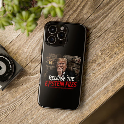 iPhone 16 Case — "Release the Epstein Files" Political Graphic