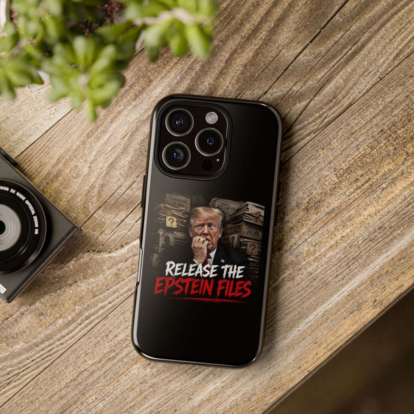 iPhone 16 Case — "Release the Epstein Files" Political Graphic