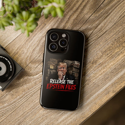iPhone 16 Case — "Release the Epstein Files" Political Graphic