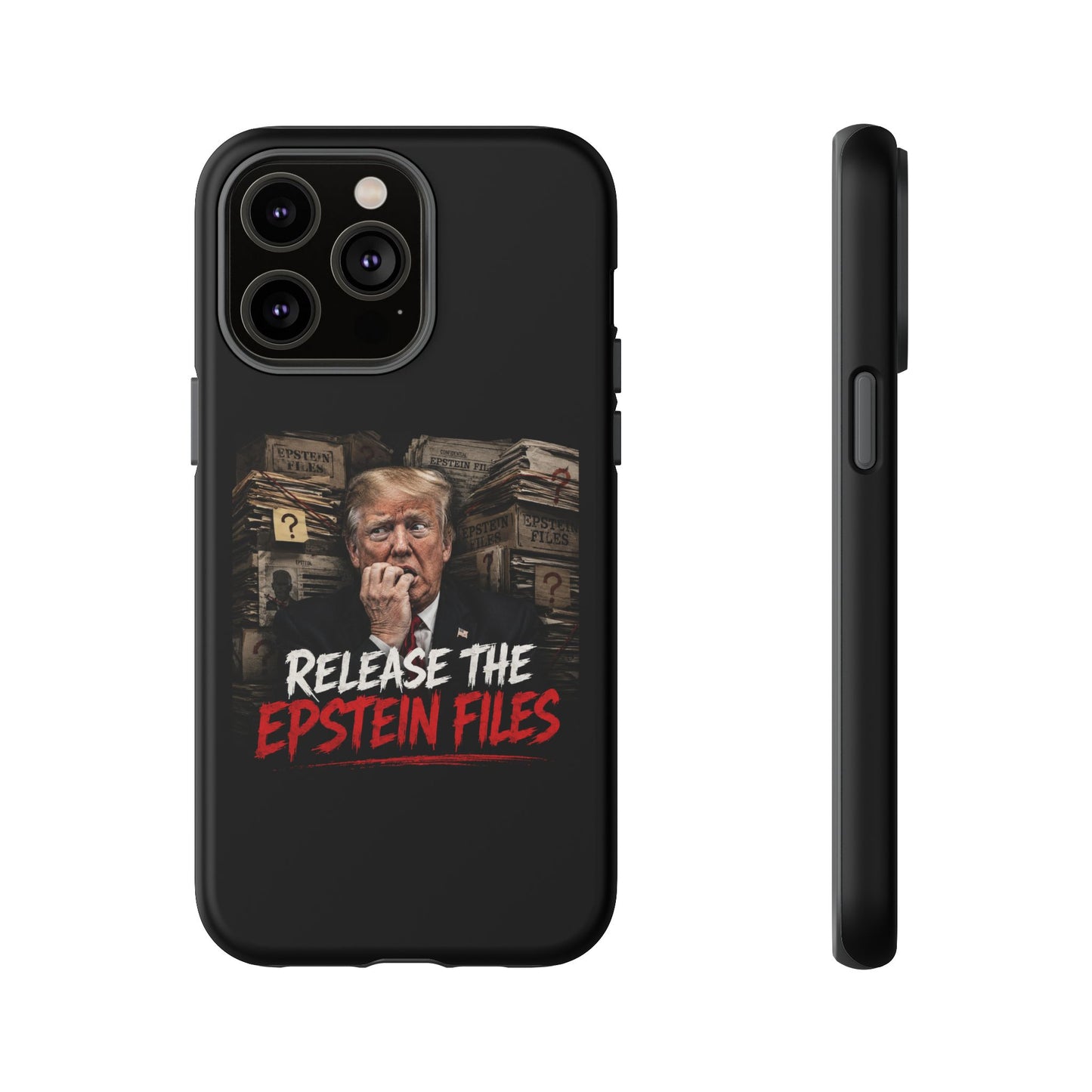 iPhone 16 Case — "Release the Epstein Files" Political Graphic