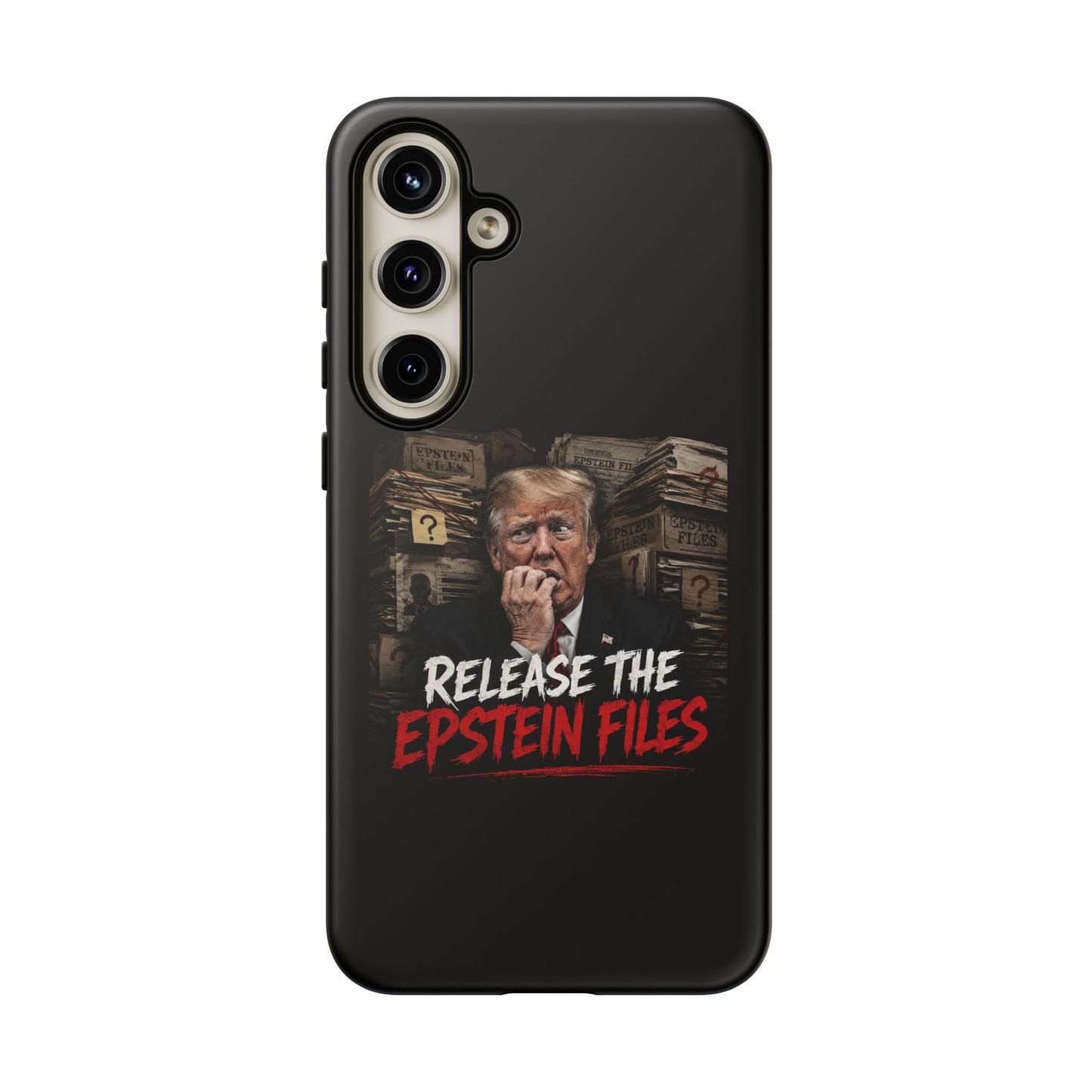 iPhone 16 Case — "Release the Epstein Files" Political Graphic
