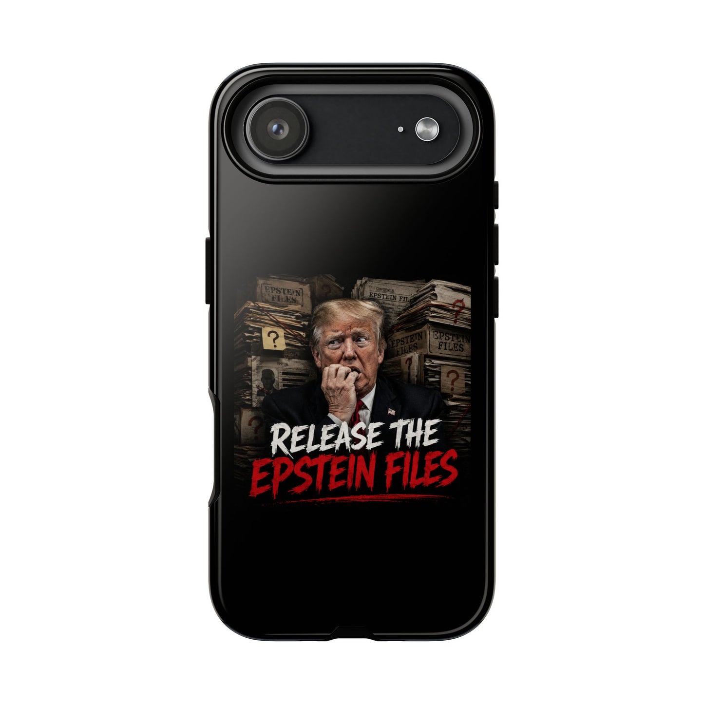 iPhone 16 Case — "Release the Epstein Files" Political Graphic