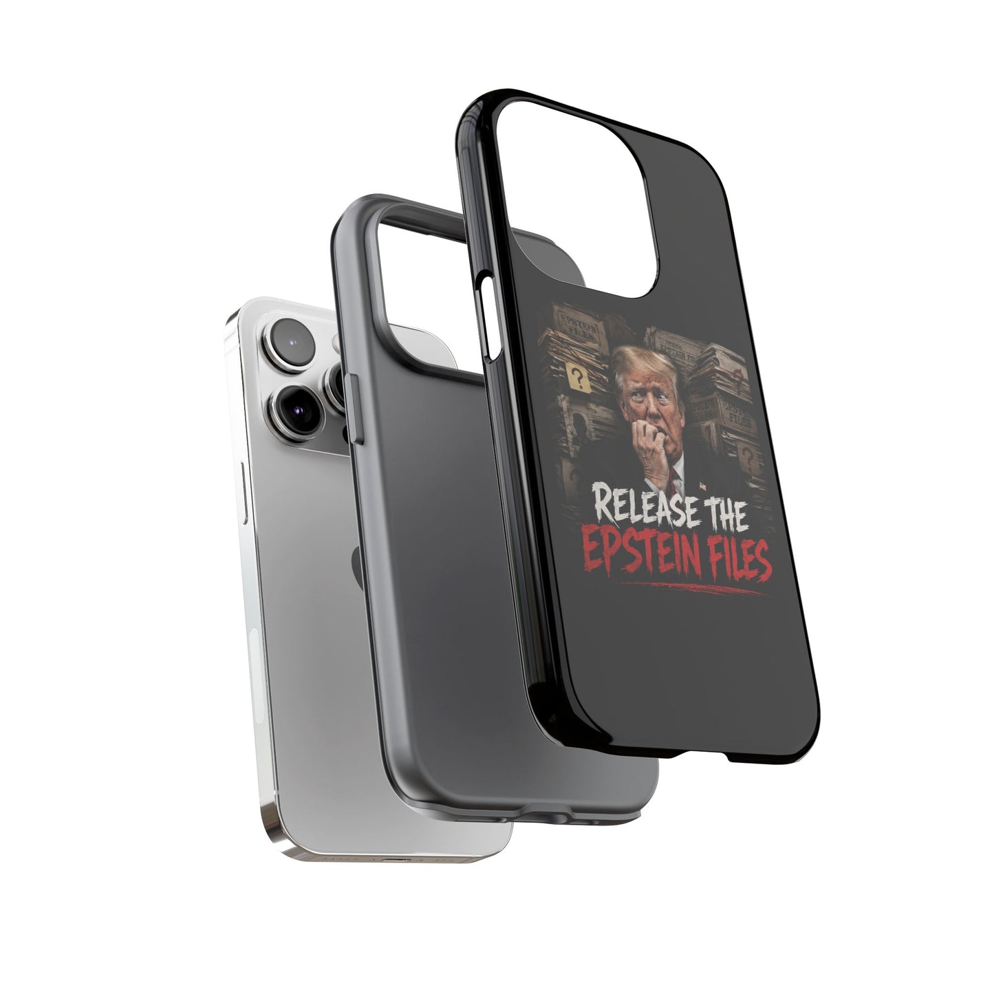 iPhone 16 Case — "Release the Epstein Files" Political Graphic