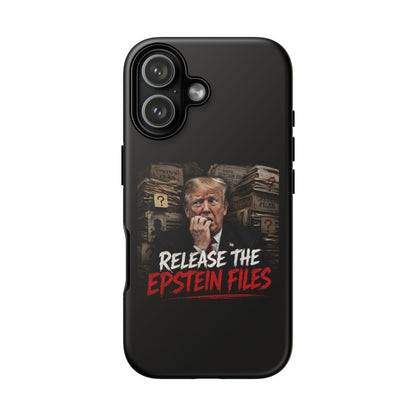 iPhone 16 Case — "Release the Epstein Files" Political Graphic