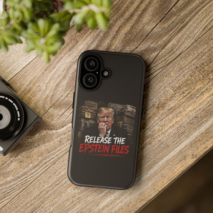 iPhone 16 Case — "Release the Epstein Files" Political Graphic