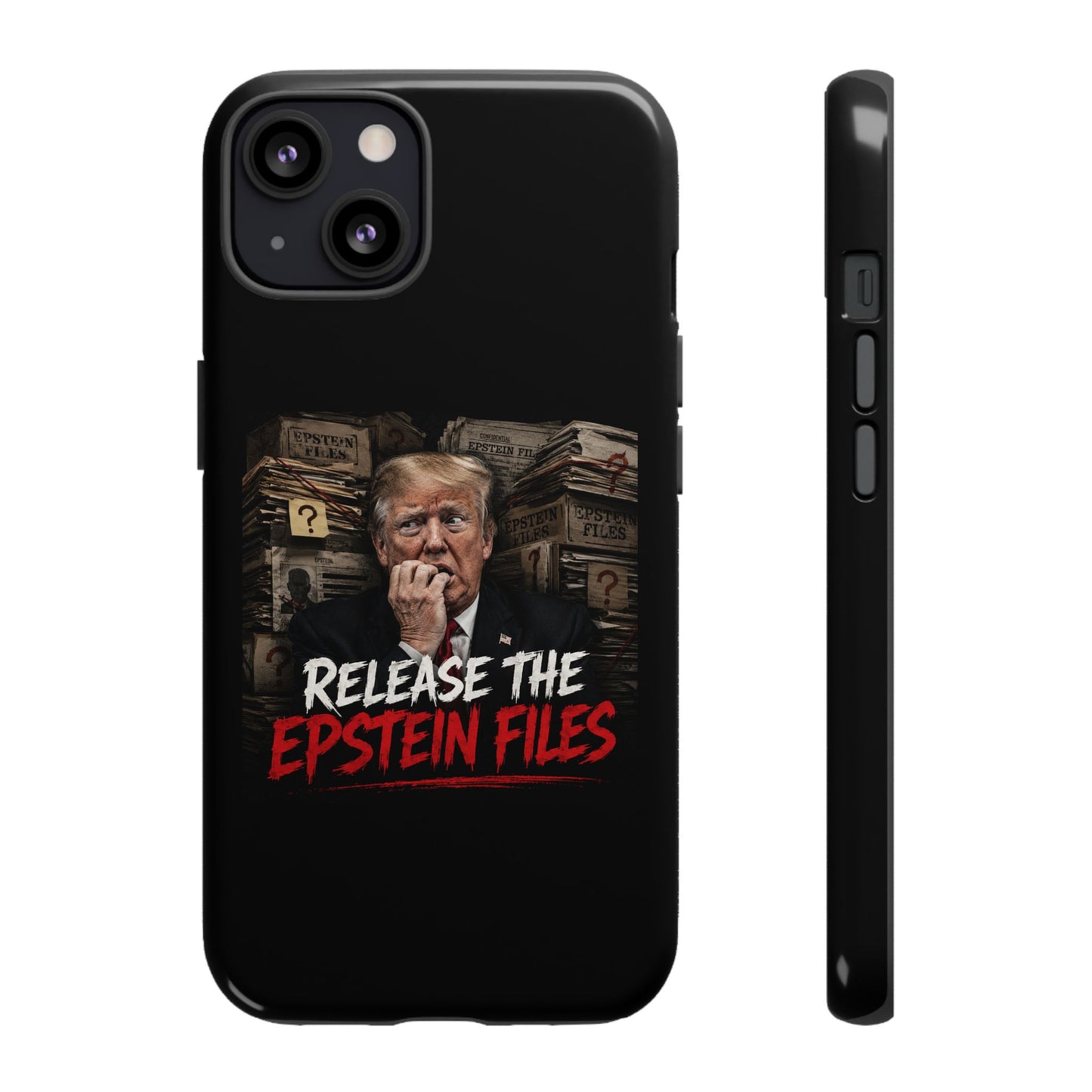 iPhone 16 Case — "Release the Epstein Files" Political Graphic