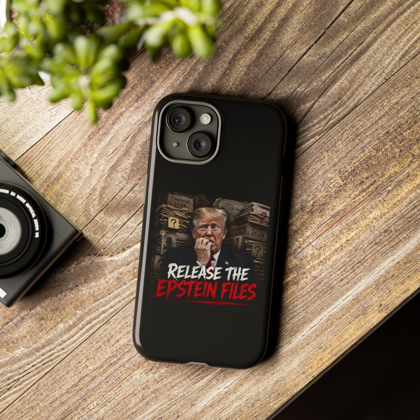 iPhone 16 Case — "Release the Epstein Files" Political Graphic