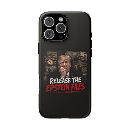 iPhone 16 Case — "Release the Epstein Files" Political Graphic