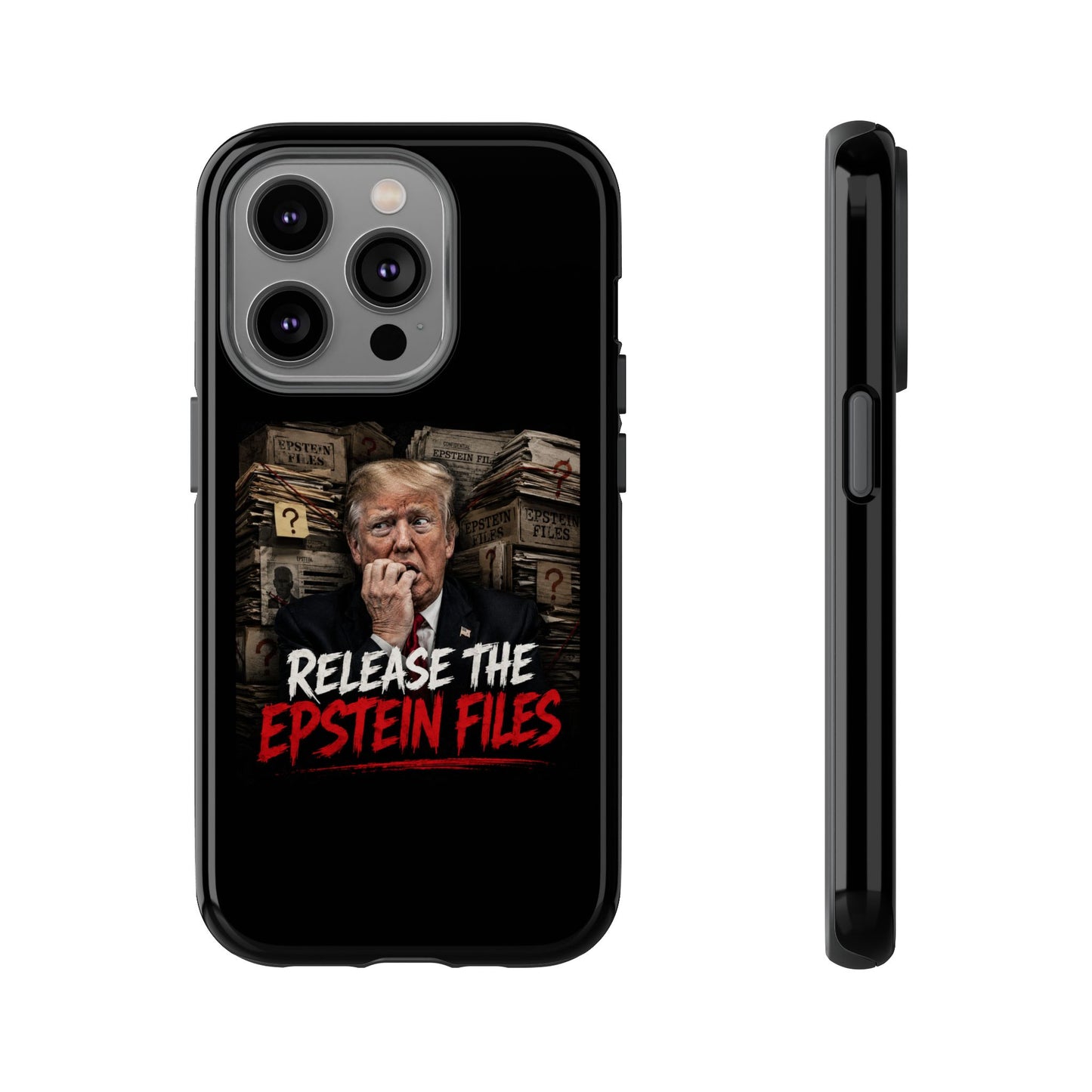 iPhone 16 Case — "Release the Epstein Files" Political Graphic