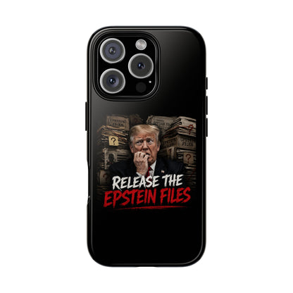 iPhone 16 Case — "Release the Epstein Files" Political Graphic