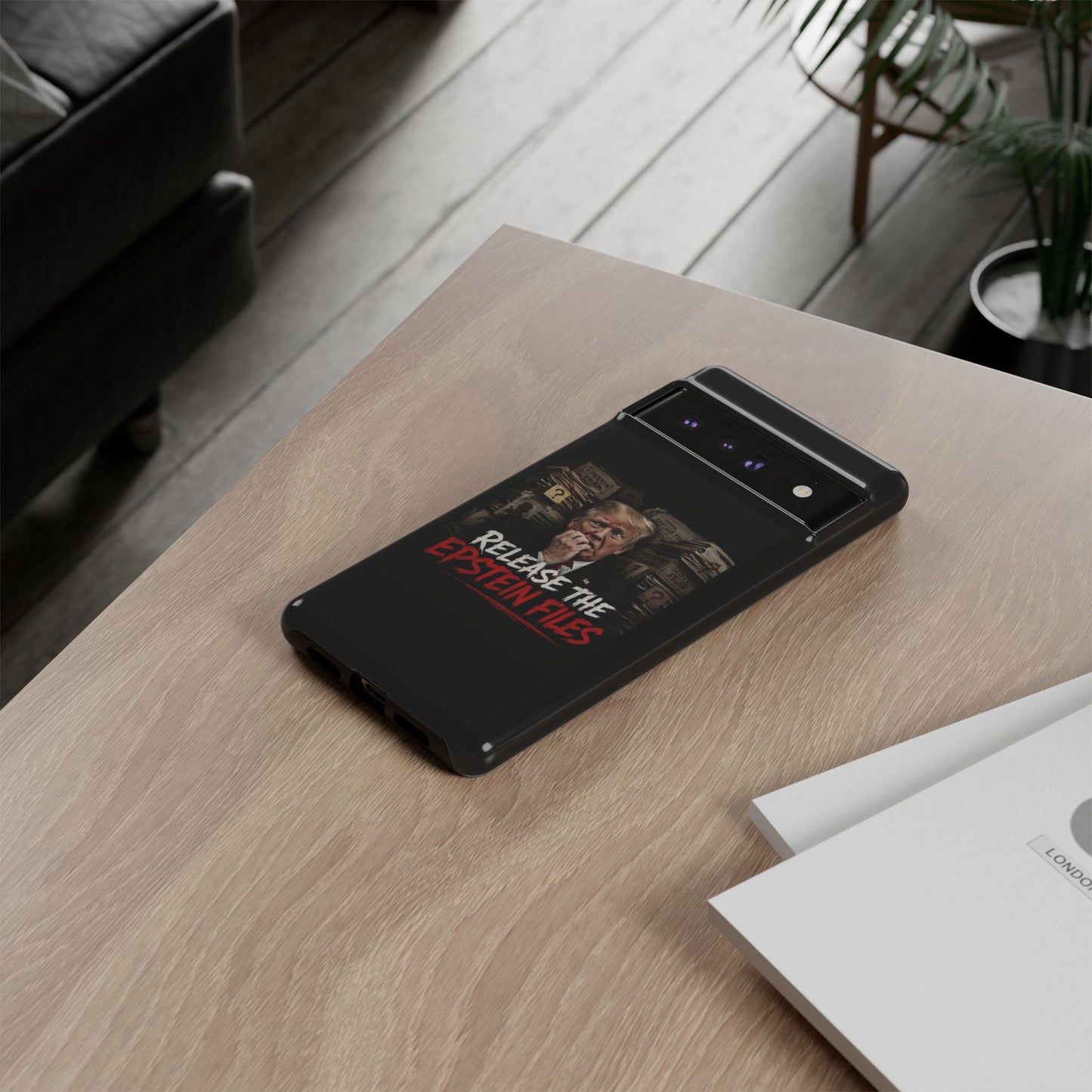 iPhone 16 Case — "Release the Epstein Files" Political Graphic