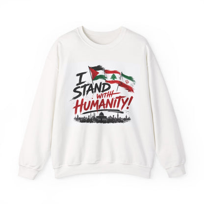 Crewneck Sweatshirt — "I Stand With Humanity" Solidarity Design