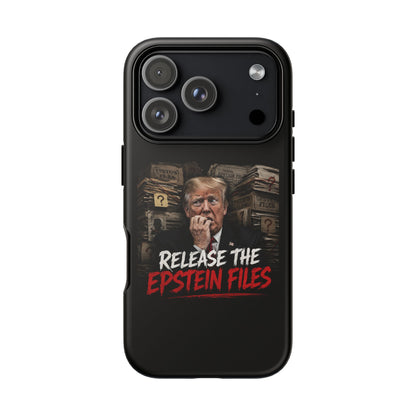 iPhone 16 Case — "Release the Epstein Files" Political Graphic