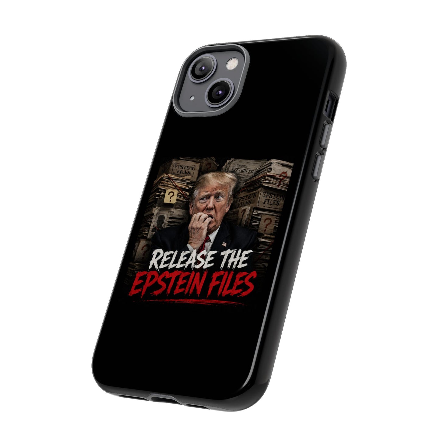 iPhone 16 Case — "Release the Epstein Files" Political Graphic