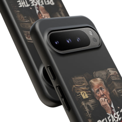 iPhone 16 Case — "Release the Epstein Files" Political Graphic