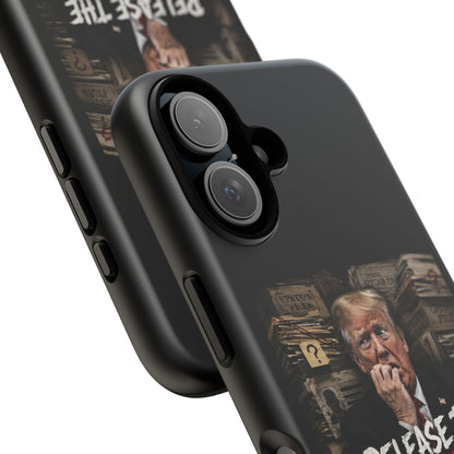 iPhone 16 Case — "Release the Epstein Files" Political Graphic