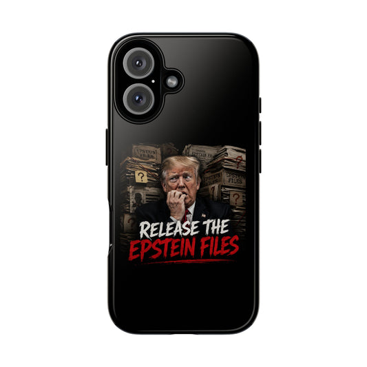 iPhone 16 Case — "Release the Epstein Files" Political Graphic