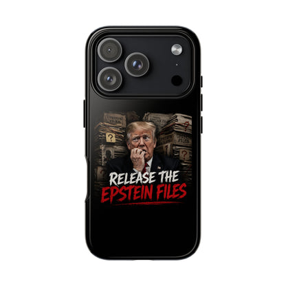 iPhone 16 Case — "Release the Epstein Files" Political Graphic