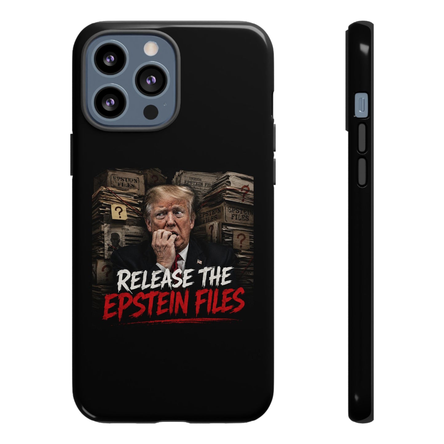 iPhone 16 Case — "Release the Epstein Files" Political Graphic