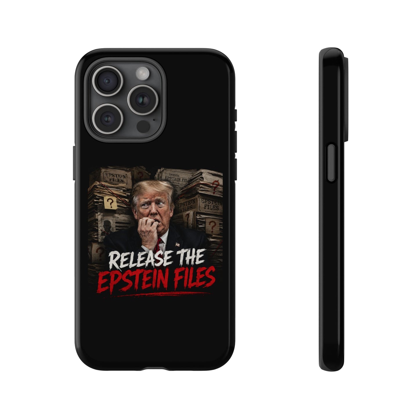 iPhone 16 Case — "Release the Epstein Files" Political Graphic