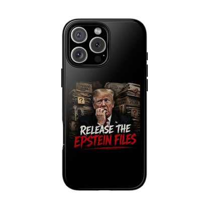 iPhone 16 Case — "Release the Epstein Files" Political Graphic