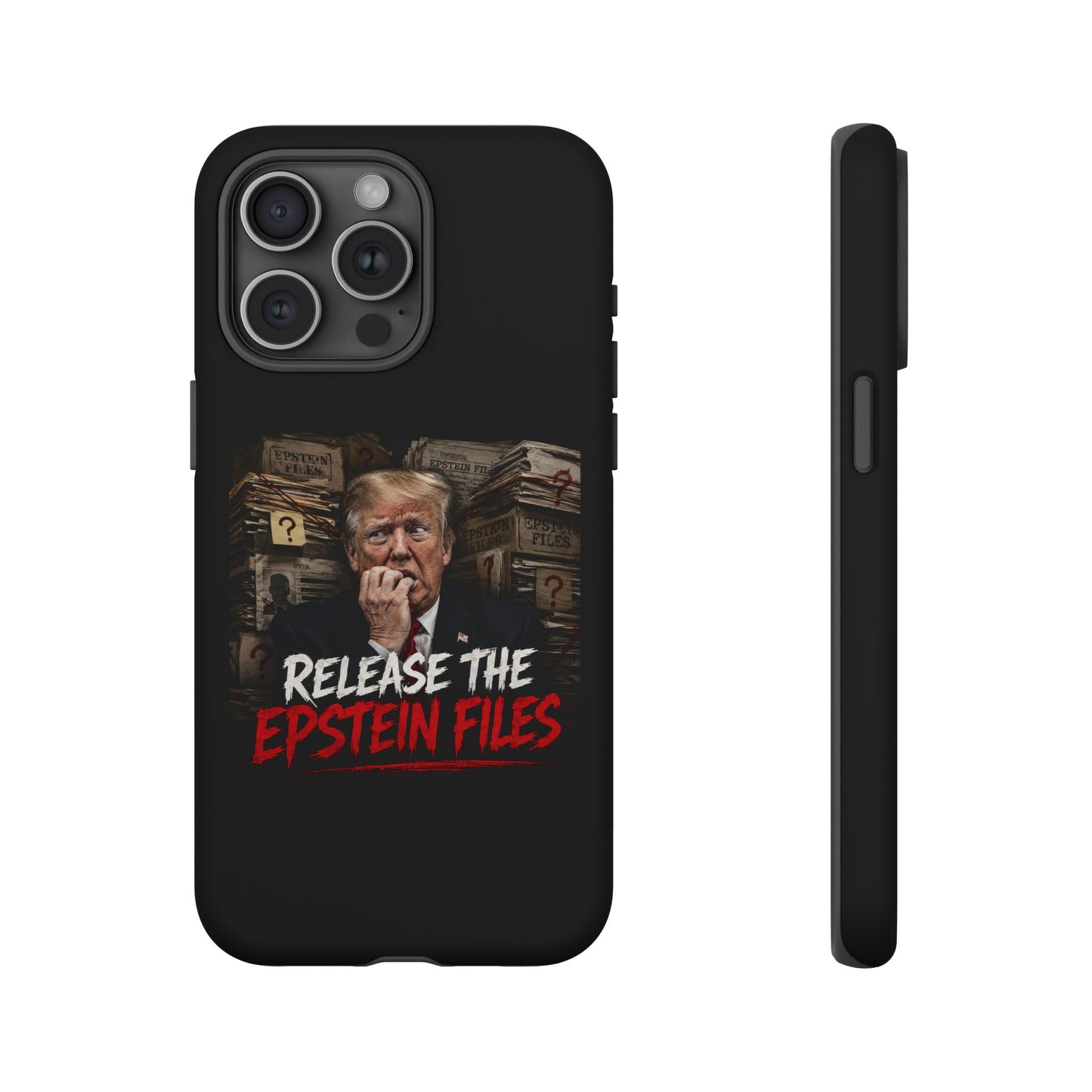 iPhone 16 Case — "Release the Epstein Files" Political Graphic