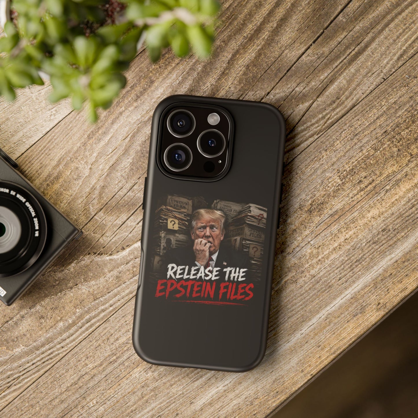 iPhone 16 Case — "Release the Epstein Files" Political Graphic