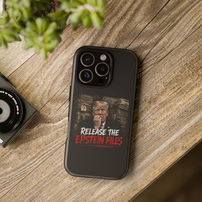 iPhone 16 Case — "Release the Epstein Files" Political Graphic