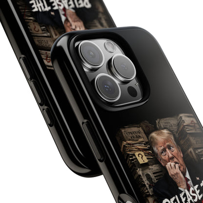 iPhone 16 Case — "Release the Epstein Files" Political Graphic