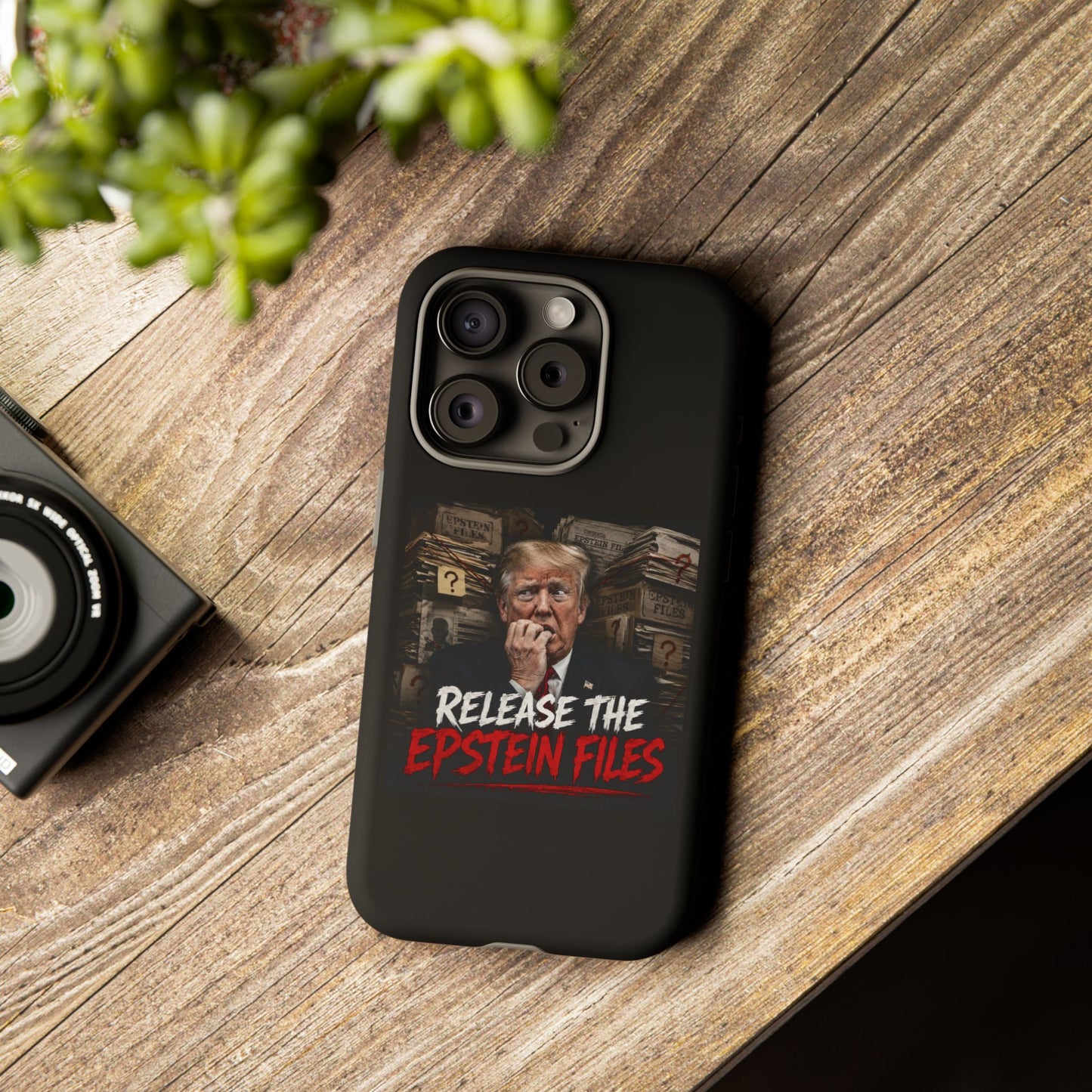 iPhone 16 Case — "Release the Epstein Files" Political Graphic